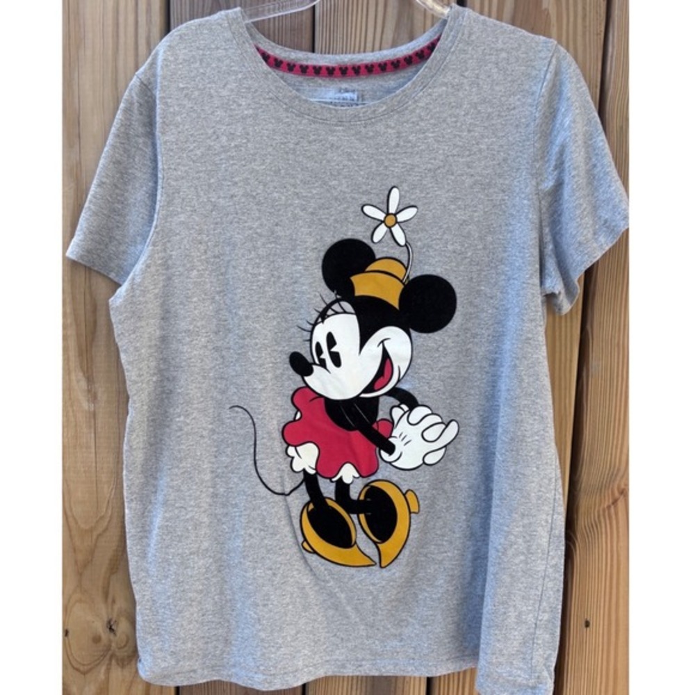 Disney‎ Minnie Mouse Graphic T-Shirt Gray Heather Short Sleeve XXL RN77272